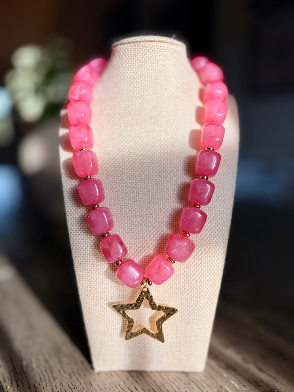 Pink Starburst Necklace