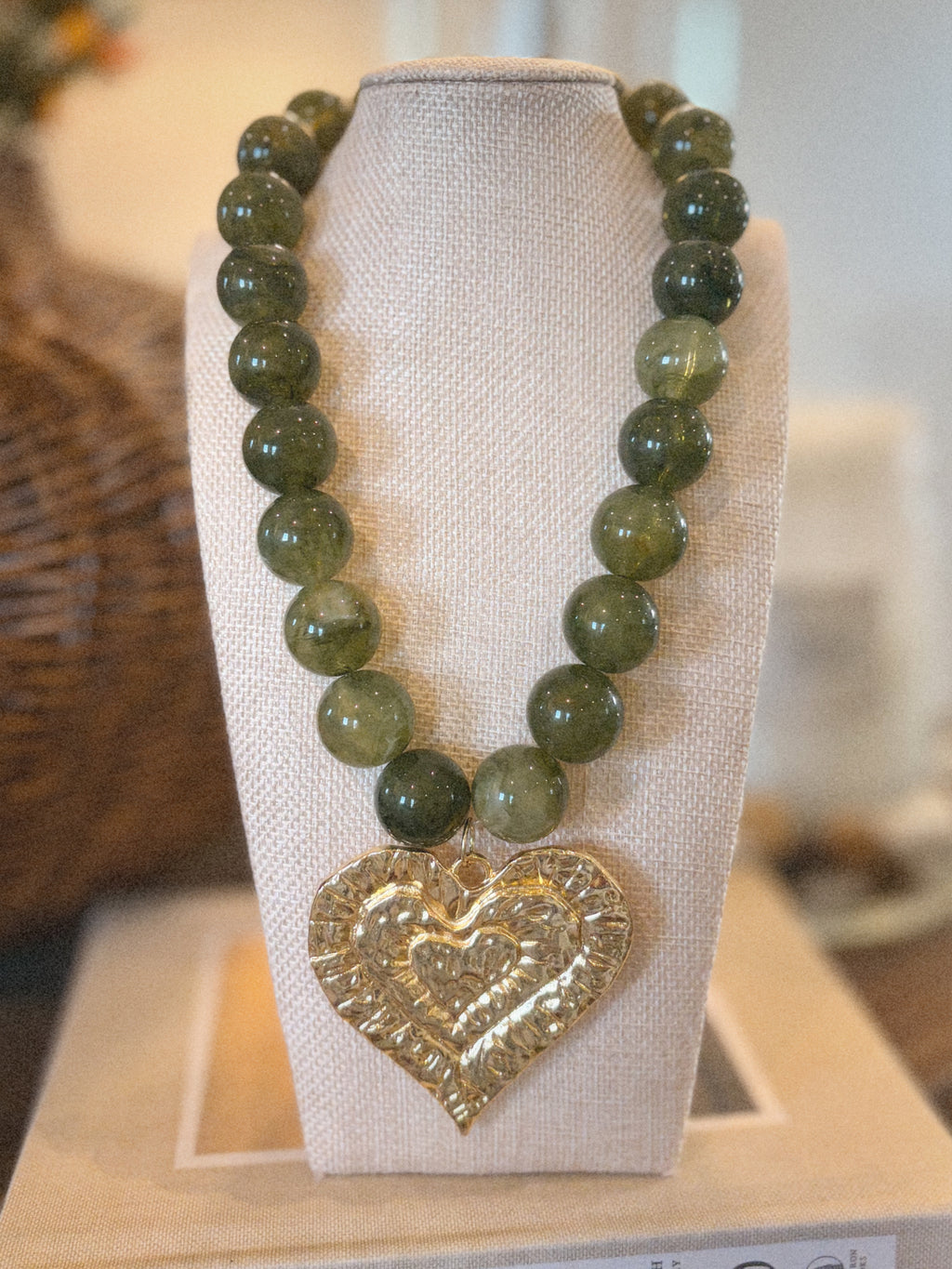 Olive Heart Necklace